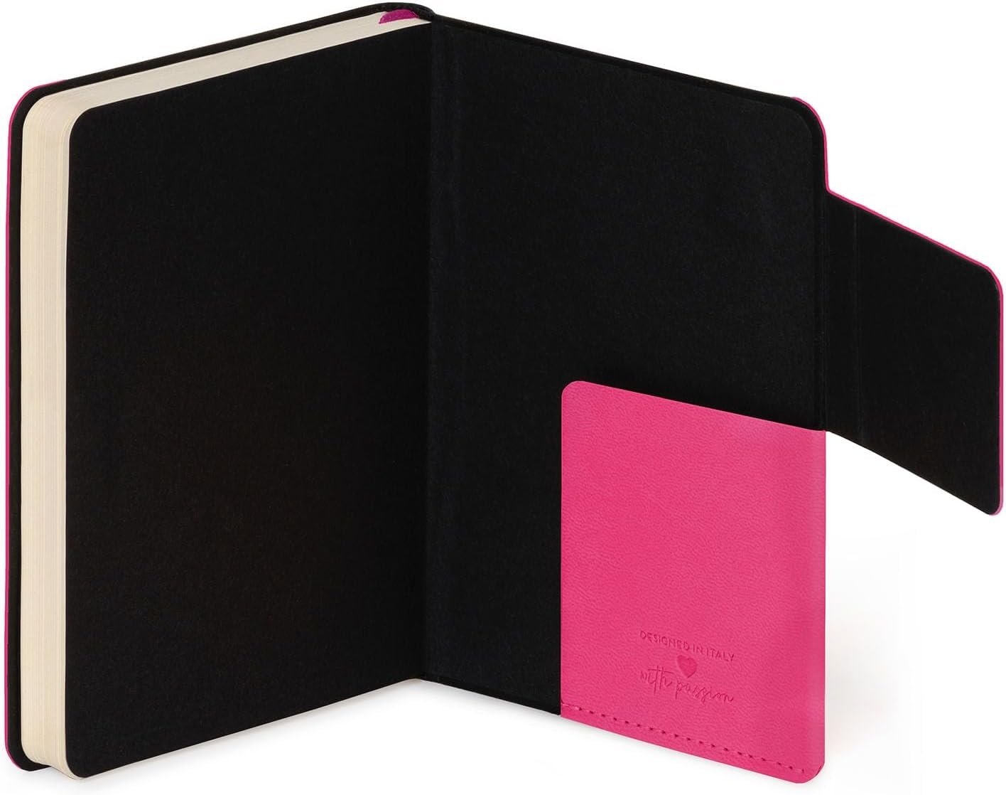 image:imageLEGAMI My Notebook 6 mm liniertes Notizbuch Raspberry Small FSCzertifiziertes Papier 192 Seiten Softcover elastischer Verschluss 95 x 135 cmRASPBERRY