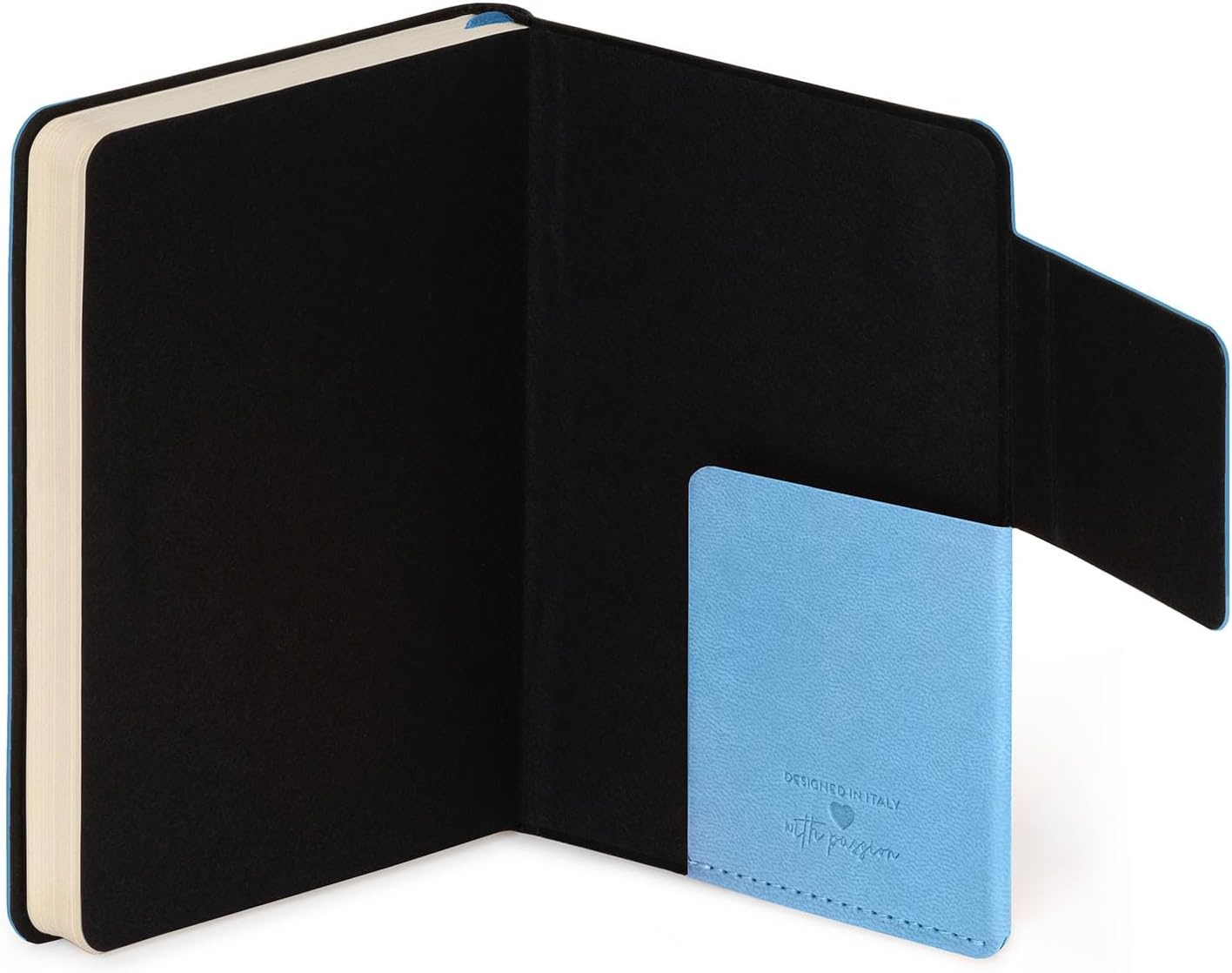 image:imageLEGAMI My Notebook 6 mm liniertes Notizbuch Raspberry Small FSCzertifiziertes Papier 192 Seiten Softcover elastischer Verschluss 95 x 135 cmRETRO BLUE