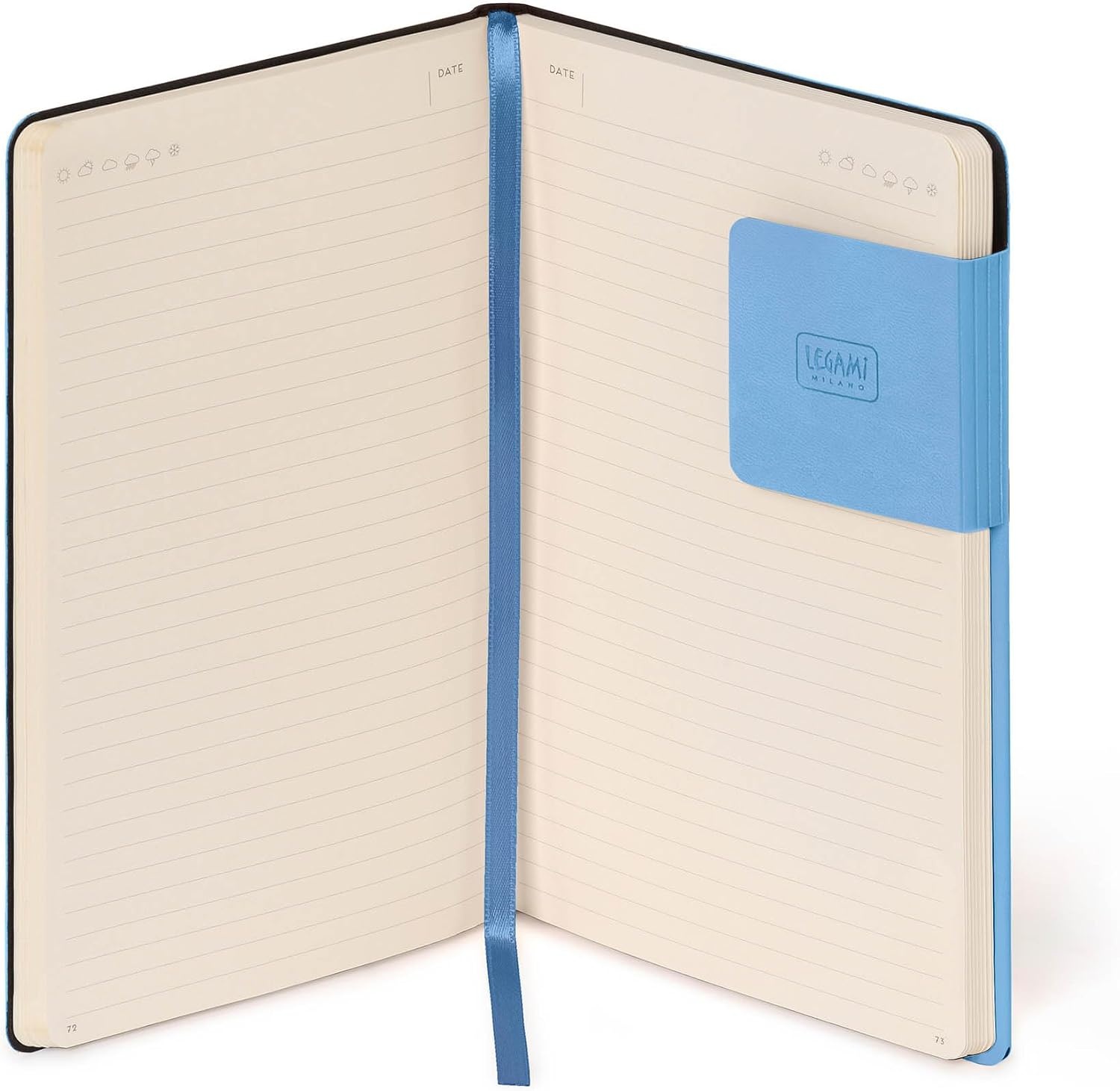 image:imageLEGAMI My Notebook 6 mm liniertes Notizbuch Raspberry Small FSCzertifiziertes Papier 192 Seiten Softcover elastischer Verschluss 95 x 135 cmRETRO BLUE