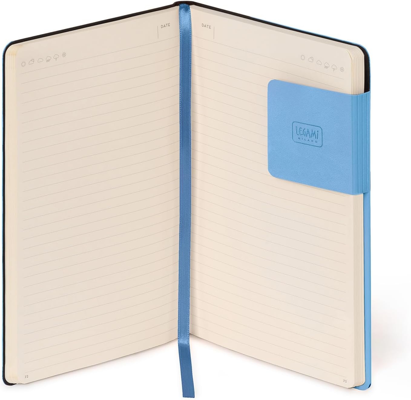 image:imageLEGAMI My Notebook 6 mm liniertes Notizbuch Raspberry Small FSCzertifiziertes Papier 192 Seiten Softcover elastischer Verschluss 95 x 135 cmRETRO BLUE