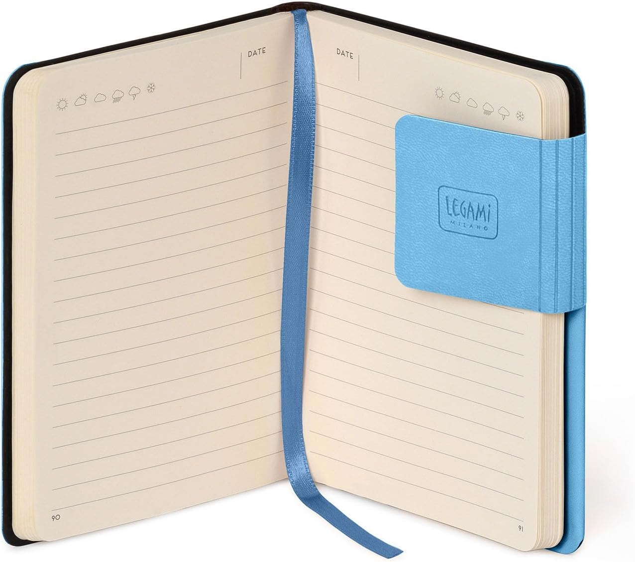 image:imageLEGAMI My Notebook 6 mm liniertes Notizbuch Raspberry Small FSCzertifiziertes Papier 192 Seiten Softcover elastischer Verschluss 95 x 135 cmRETRO BLUE