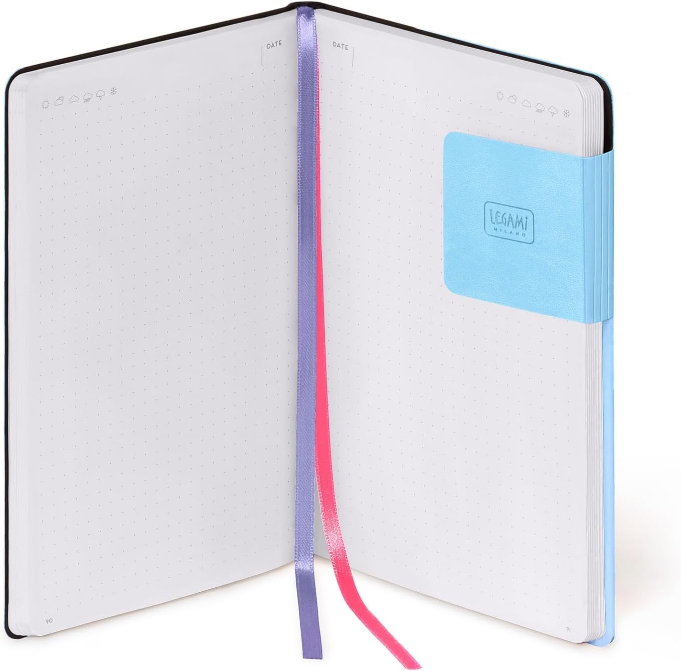 image:imageLEGAMI Notizbuch mit Punkten My Notebook Aura Special Edition Medium FSC zertifiziertes Papier 192 Seiten weicher Einband elastischer Verschluss doppeltes Lesezeichen 13 x 21 cmAURA