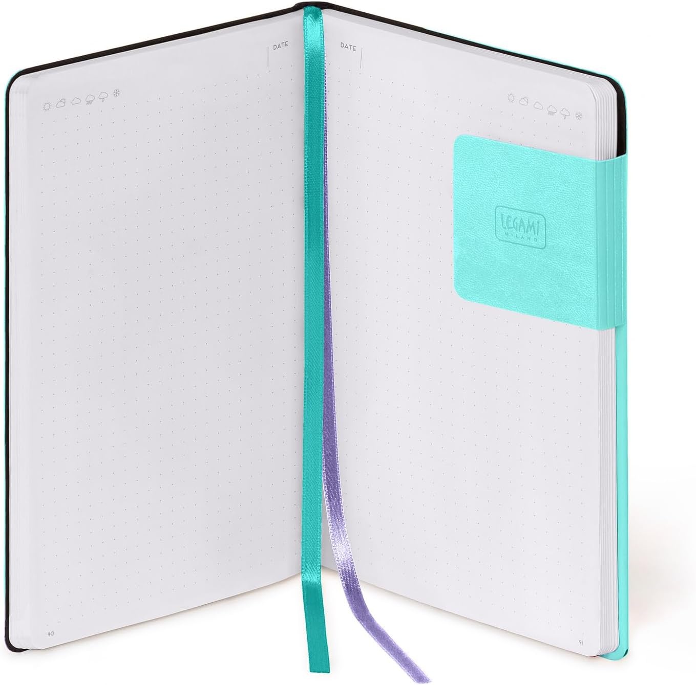 image:imageLEGAMI Notizbuch mit Punkten My Notebook Aura Special Edition Medium FSC zertifiziertes Papier 192 Seiten weicher Einband elastischer Verschluss doppeltes Lesezeichen 13 x 21 cmAQUATIC AWE