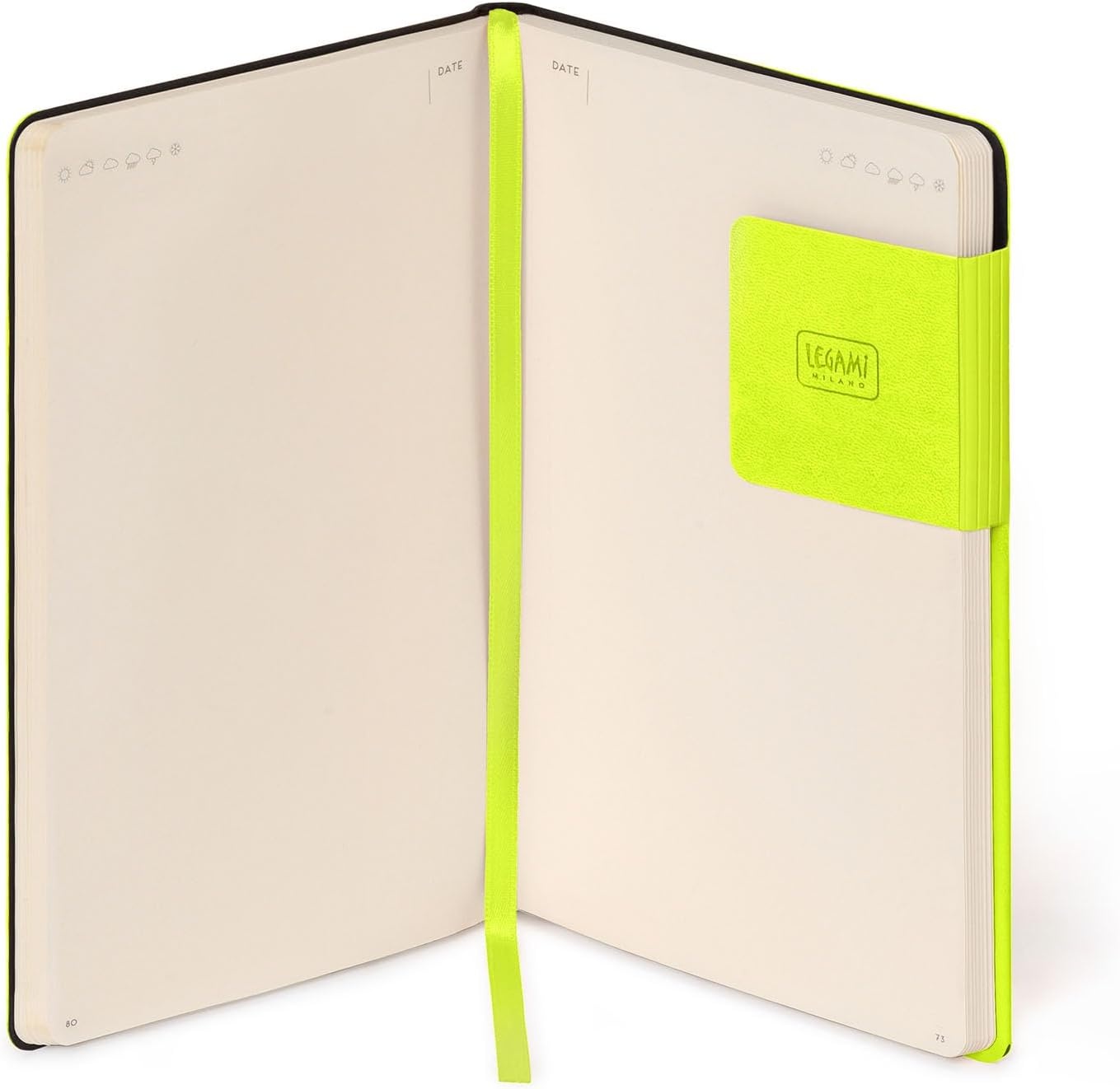image:imageLEGAMI Weies Papier Notizbuch My Notebook Deep Graphite Large FSCzertifiziertes Papier 192 Seiten weicher Einband elastischer Verschluss 17 x 24 cmCHARTREUSE