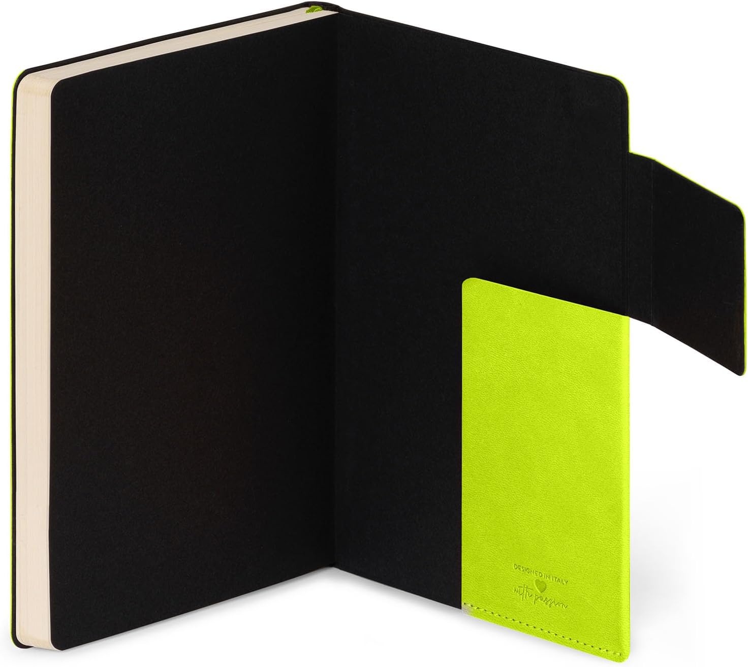 image:imageLEGAMI Weies Papier Notizbuch My Notebook Deep Graphite Large FSCzertifiziertes Papier 192 Seiten weicher Einband elastischer Verschluss 17 x 24 cmCHARTREUSE