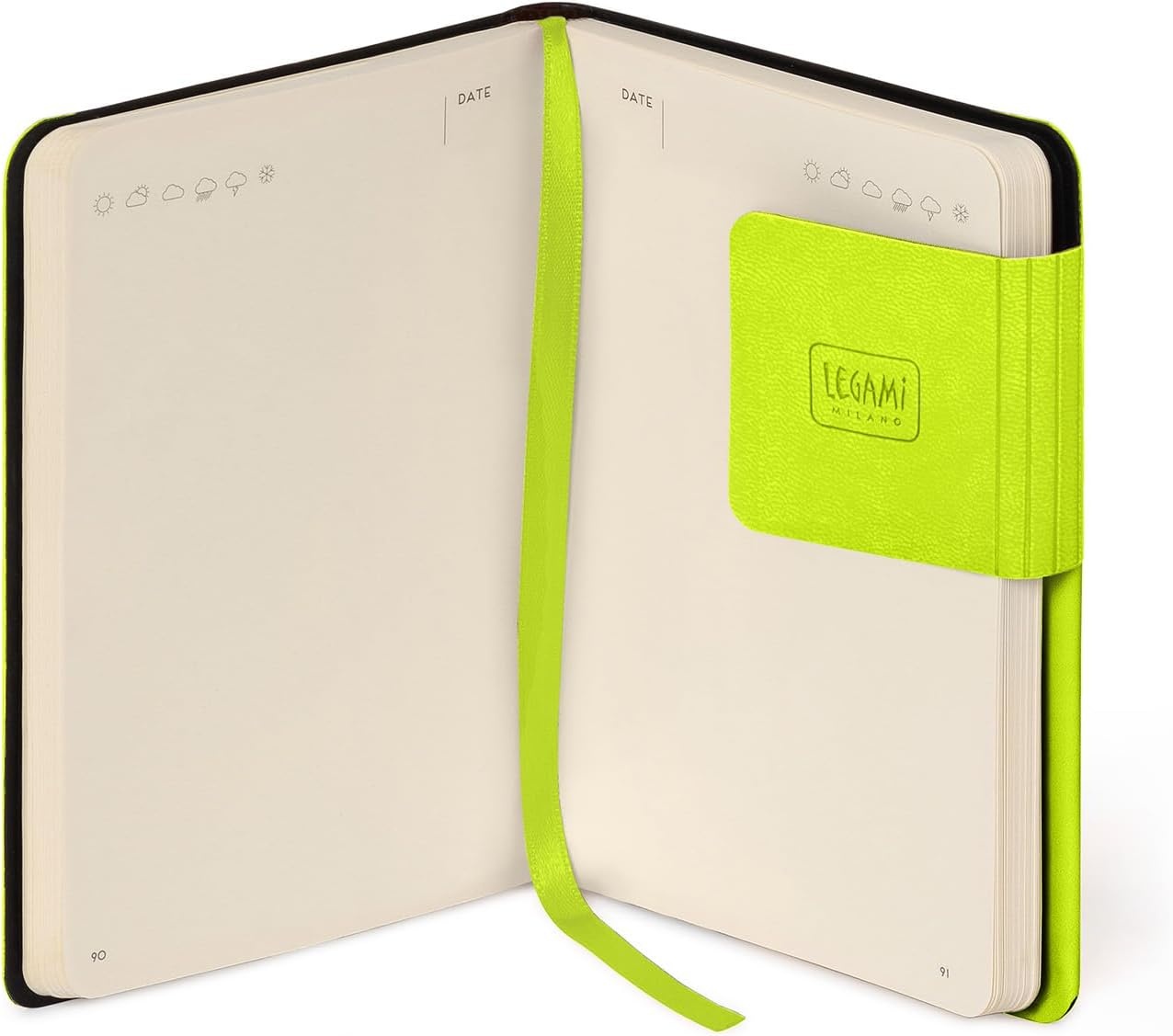 image:imageLEGAMI Weies Papier Notizbuch My Notebook Deep Graphite Large FSCzertifiziertes Papier 192 Seiten weicher Einband elastischer Verschluss 17 x 24 cmCHARTREUSE