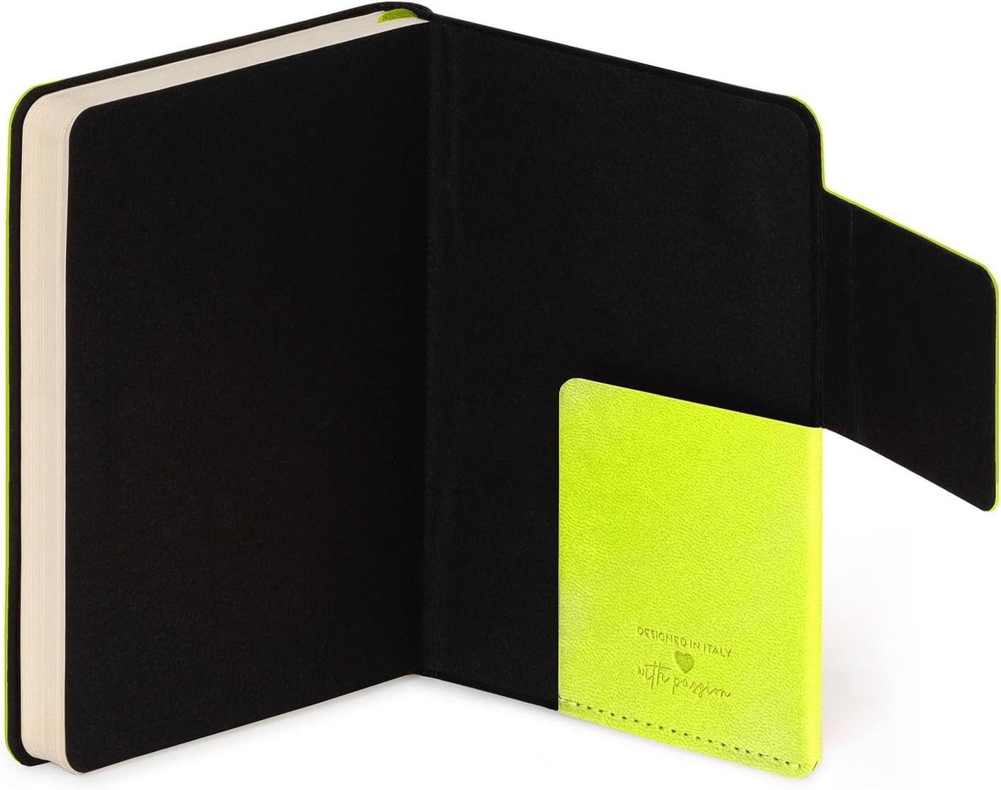 image:imageLEGAMI Weies Papier Notizbuch My Notebook Deep Graphite Large FSCzertifiziertes Papier 192 Seiten weicher Einband elastischer Verschluss 17 x 24 cmCHARTREUSE