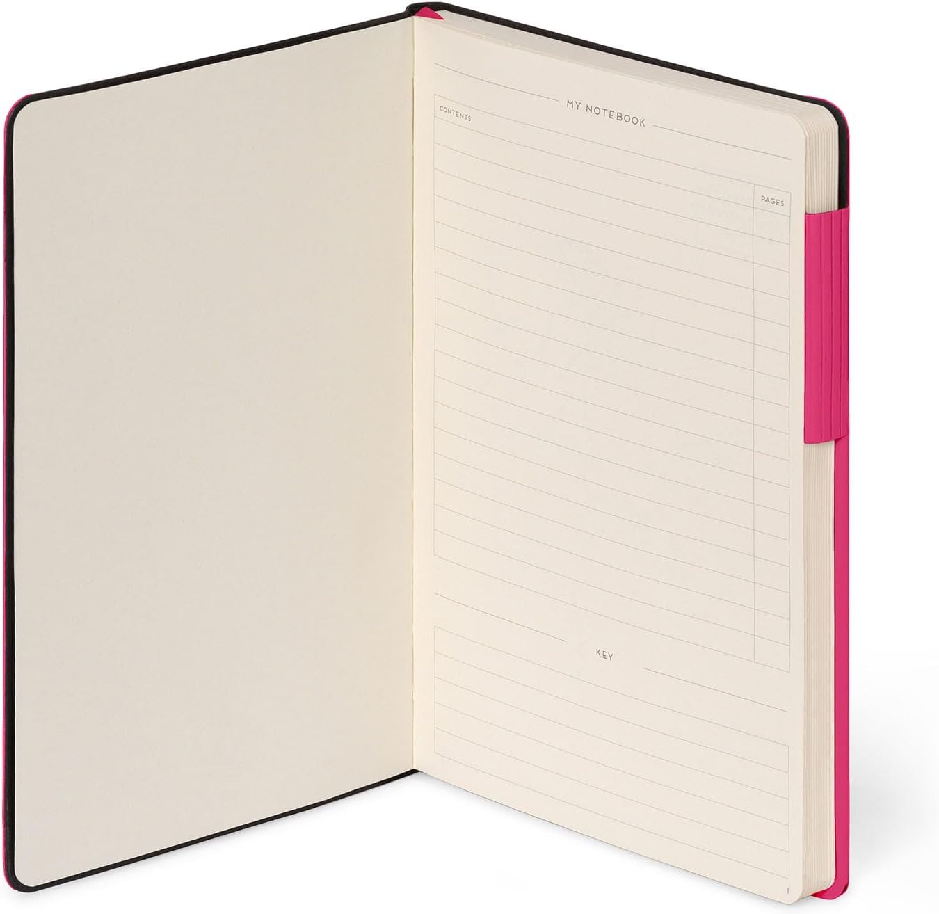 image:imageLEGAMI Weies Papier Notizbuch My Notebook Deep Graphite Large FSCzertifiziertes Papier 192 Seiten weicher Einband elastischer Verschluss 17 x 24 cmRASPBERRY
