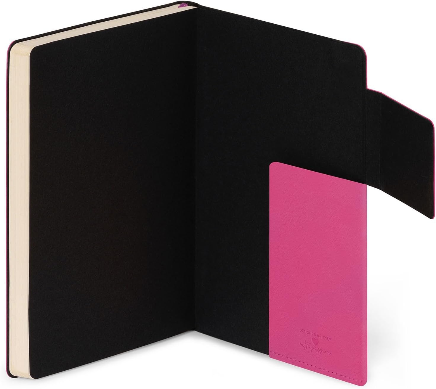 image:imageLEGAMI Weies Papier Notizbuch My Notebook Deep Graphite Large FSCzertifiziertes Papier 192 Seiten weicher Einband elastischer Verschluss 17 x 24 cmRASPBERRY