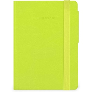 LEGAMI – My Notebook, 6 mm liniertes Notizbuch, Raspberry, Small, FSC-zertifiziertes Papier, 192 Seiten, Softcover, elastischer Verschluss, 9.5 x 13.5 cm(CHARTREUSE)