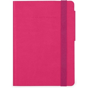 LEGAMI – My Notebook, 6 mm liniertes Notizbuch, Raspberry, Small, FSC-zertifiziertes Papier, 192 Seiten, Softcover, elastischer Verschluss, 9.5 x 13.5 cm(RASPBERRY)