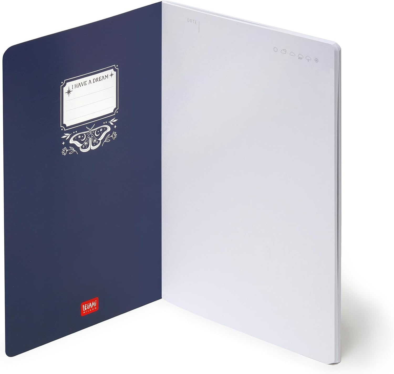 image:imageLEGAMI Notizbuch aus weiem Papier Moth Motiv Special Edition Format A5 Medium FSCzertifiziertes Papier 80 Seiten SingerStichBindung 142 x 21 cm