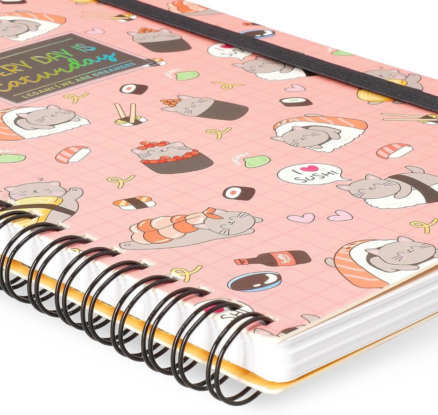 image:imageLEGAMI Spiralheft mit 7 mm Lineatur Teddy Bear A4 Format Maxi FSC zertifiziertes Papier Enthlt 1 Blatt Aufkleber 160 Seiten Elastischer Verschluss 21 x 29 cmSUSHI CAT