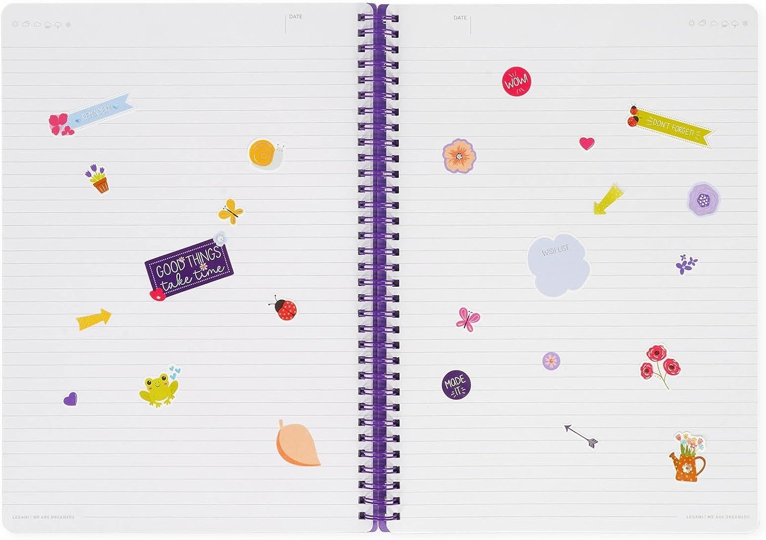 image:imageLEGAMI Spiralheft mit 7 mm Lineatur Teddy Bear A4 Format Maxi FSC zertifiziertes Papier Enthlt 1 Blatt Aufkleber 160 Seiten Elastischer Verschluss 21 x 29 cmFLOWERS