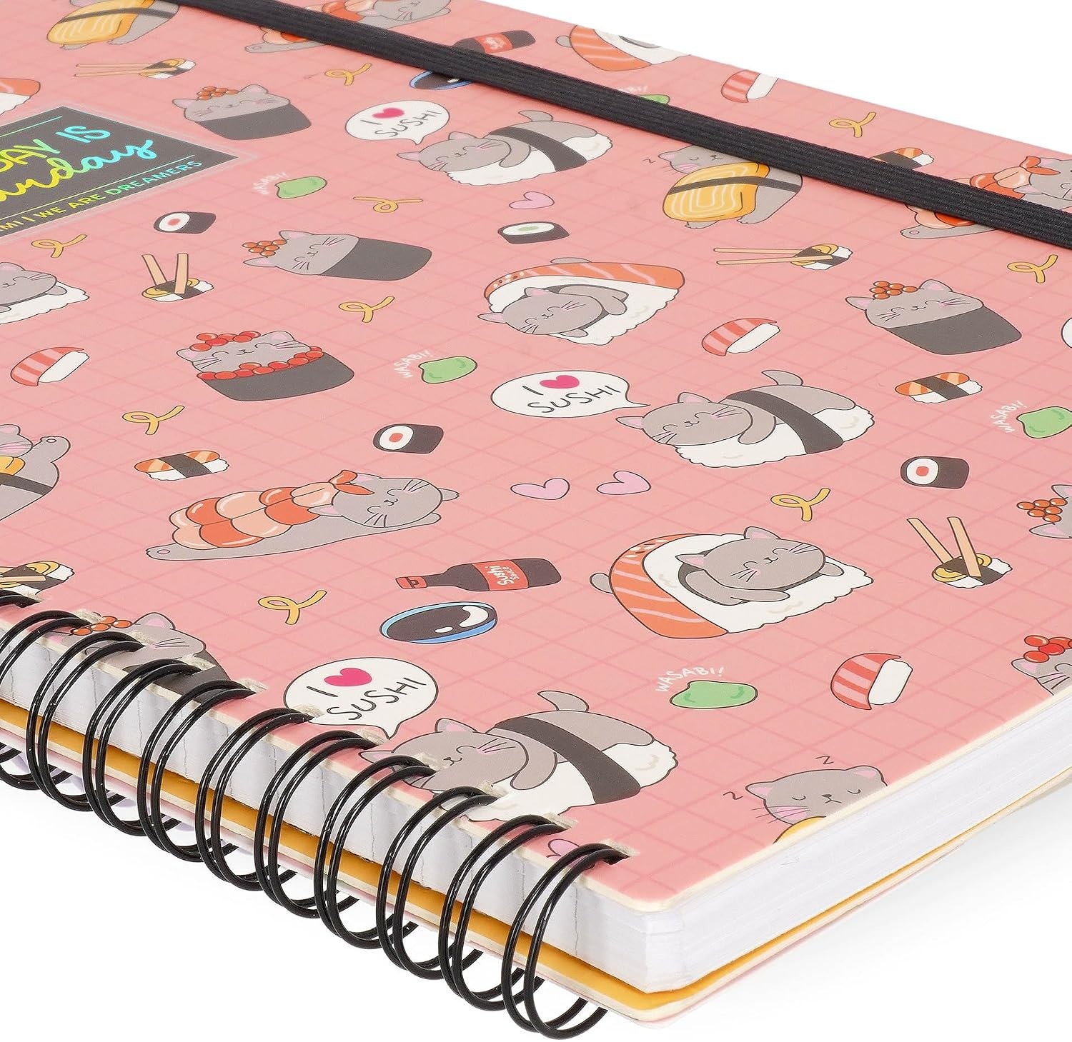 image:imageLEGAMI Spiralheft mit 7 mm Lineatur Teddy Bear A4 Format Maxi FSC zertifiziertes Papier Enthlt 1 Blatt Aufkleber 160 Seiten Elastischer Verschluss 21 x 29 cmSUSHI CAT