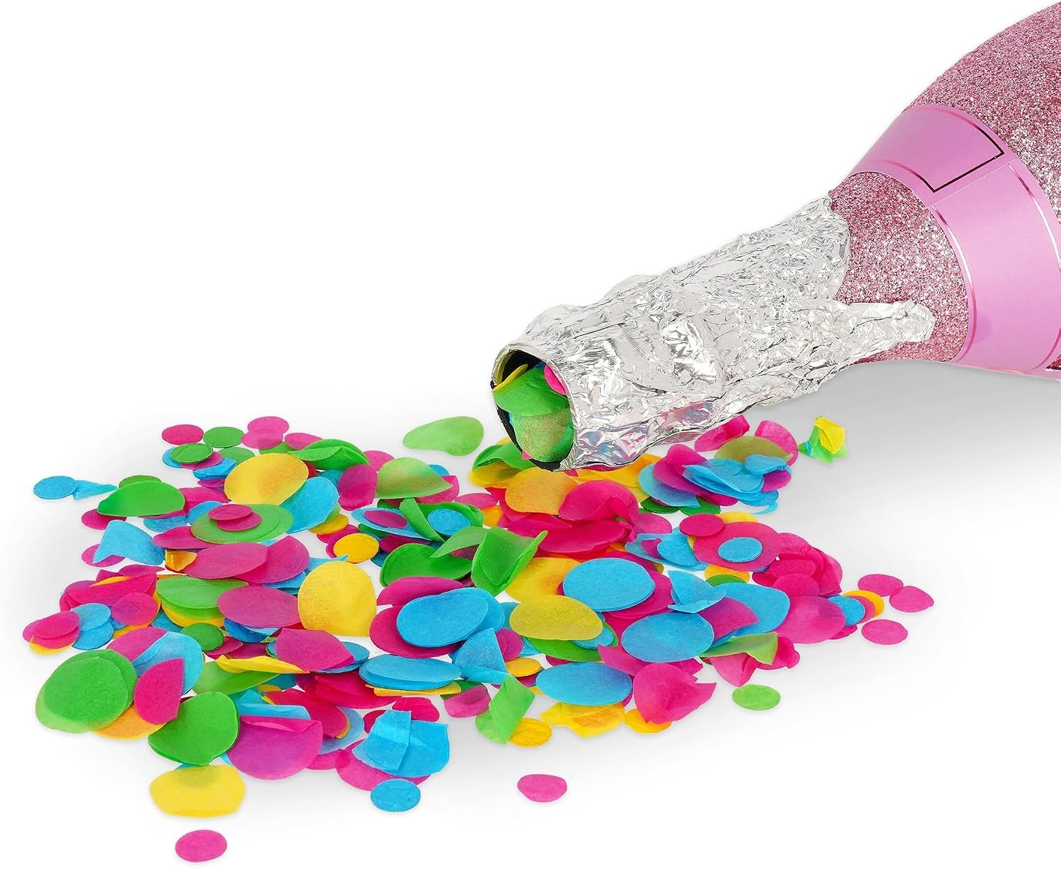 image:imageLegami Maxi Bottle Party Popper Flasche Konfetti Farbe Rosa Produkt mit Unterdruckinhalt mehrfarbiges PapierKonfetti