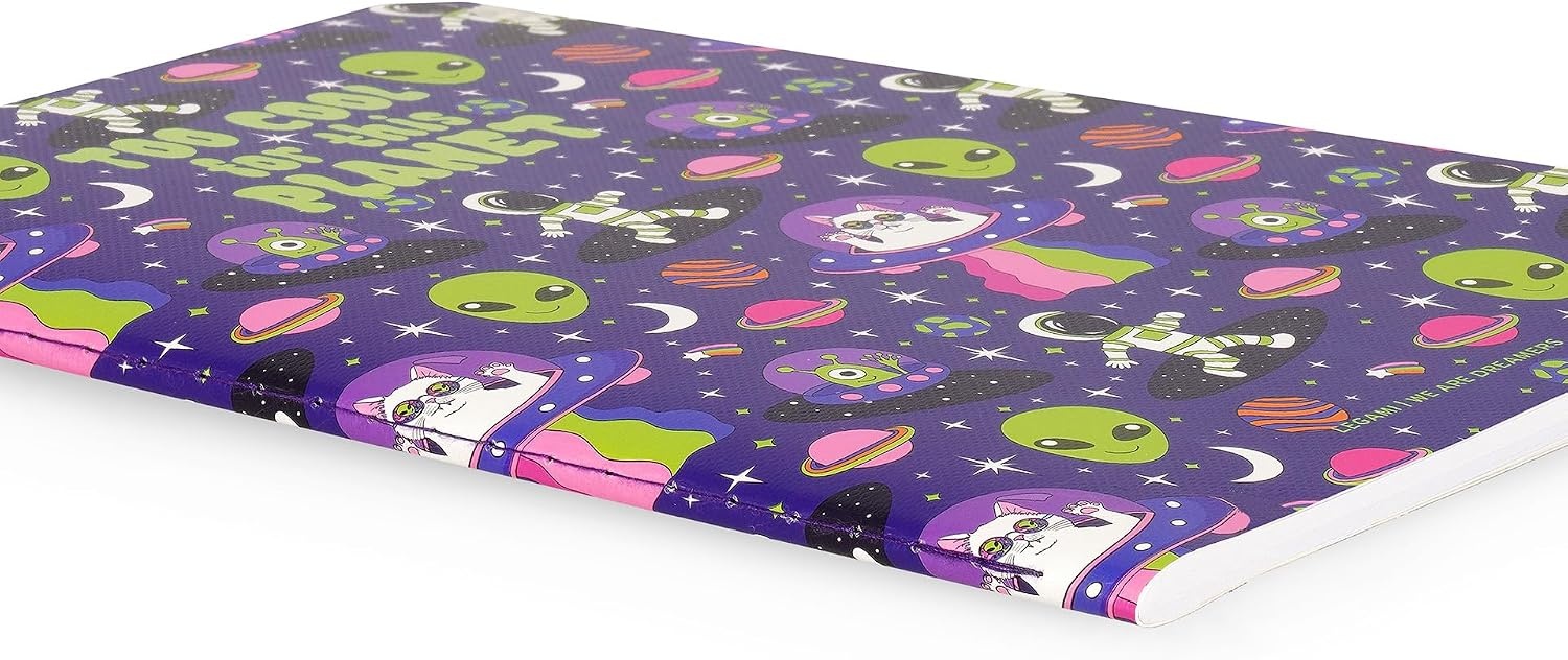 image:imageLegami Notizbuch liniert 7 mm Motiv Space Format B5 gro aus FSCzertifiziertem Papier 100 Seiten SingerPunktbindung 185 x 248 cm