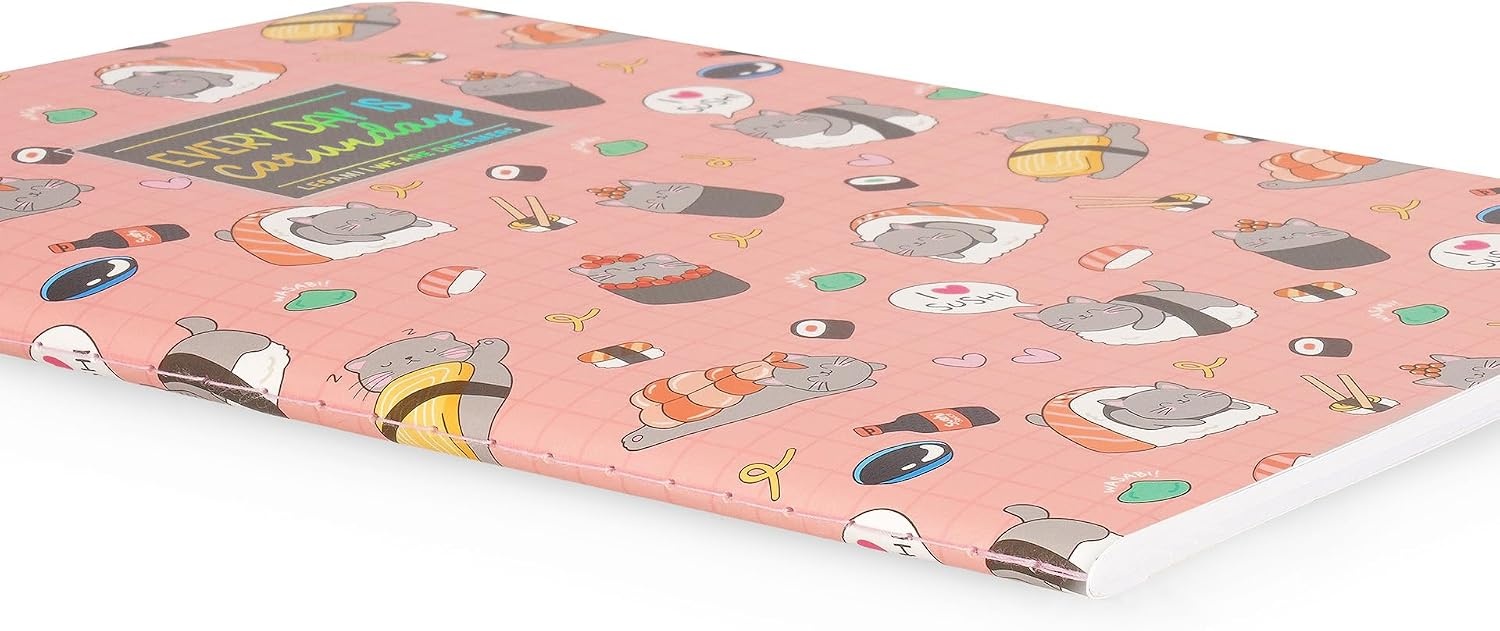 image:imageLegami Notizbuch liniert 7 mm Motiv Sushi Cat Format B5 gro aus FSCzertifiziertem Papier 100 Seiten SingerPunktbindung 185 x 248 cm