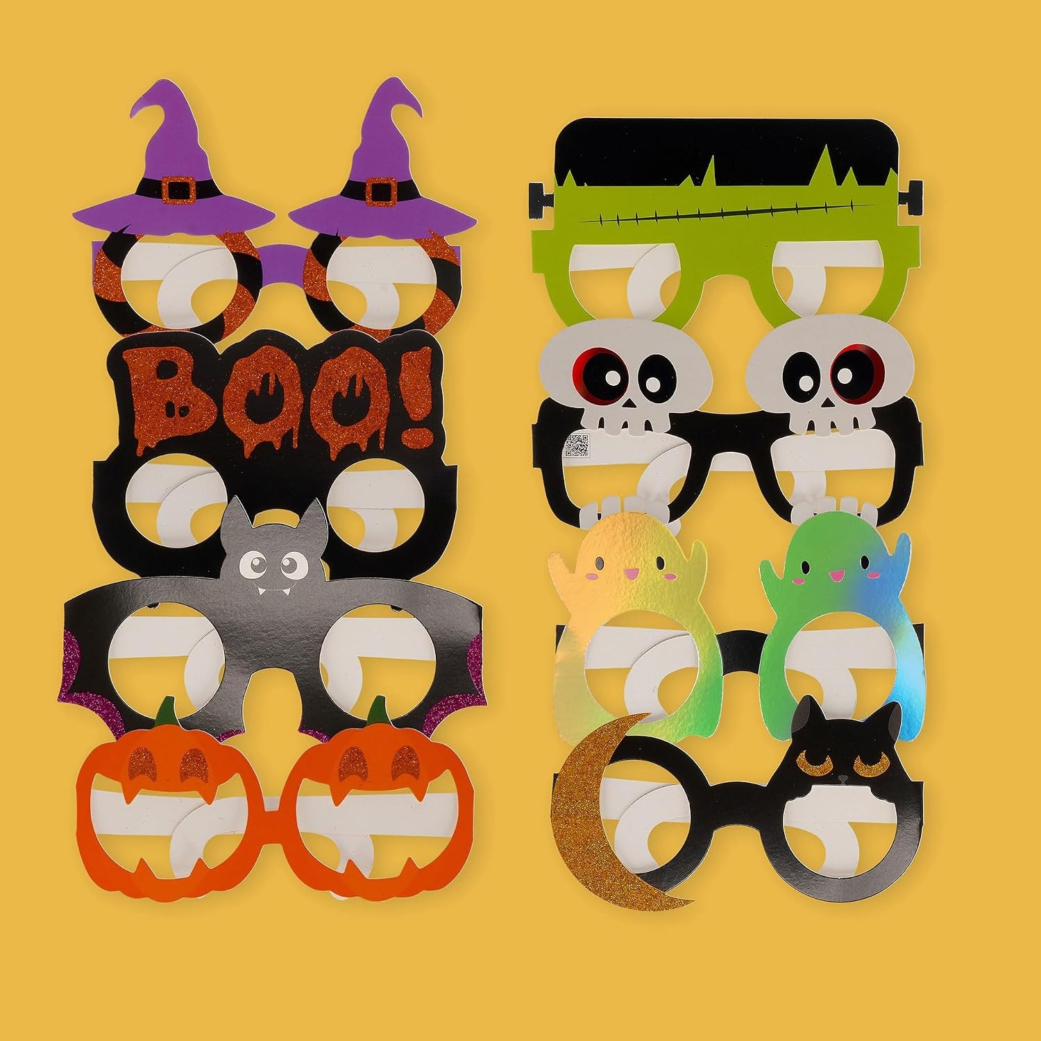 image:imageLegami Set aus 8 Halloween Pappbrillen 8 verschiedene Trick or Treat Motive Einheitsgre