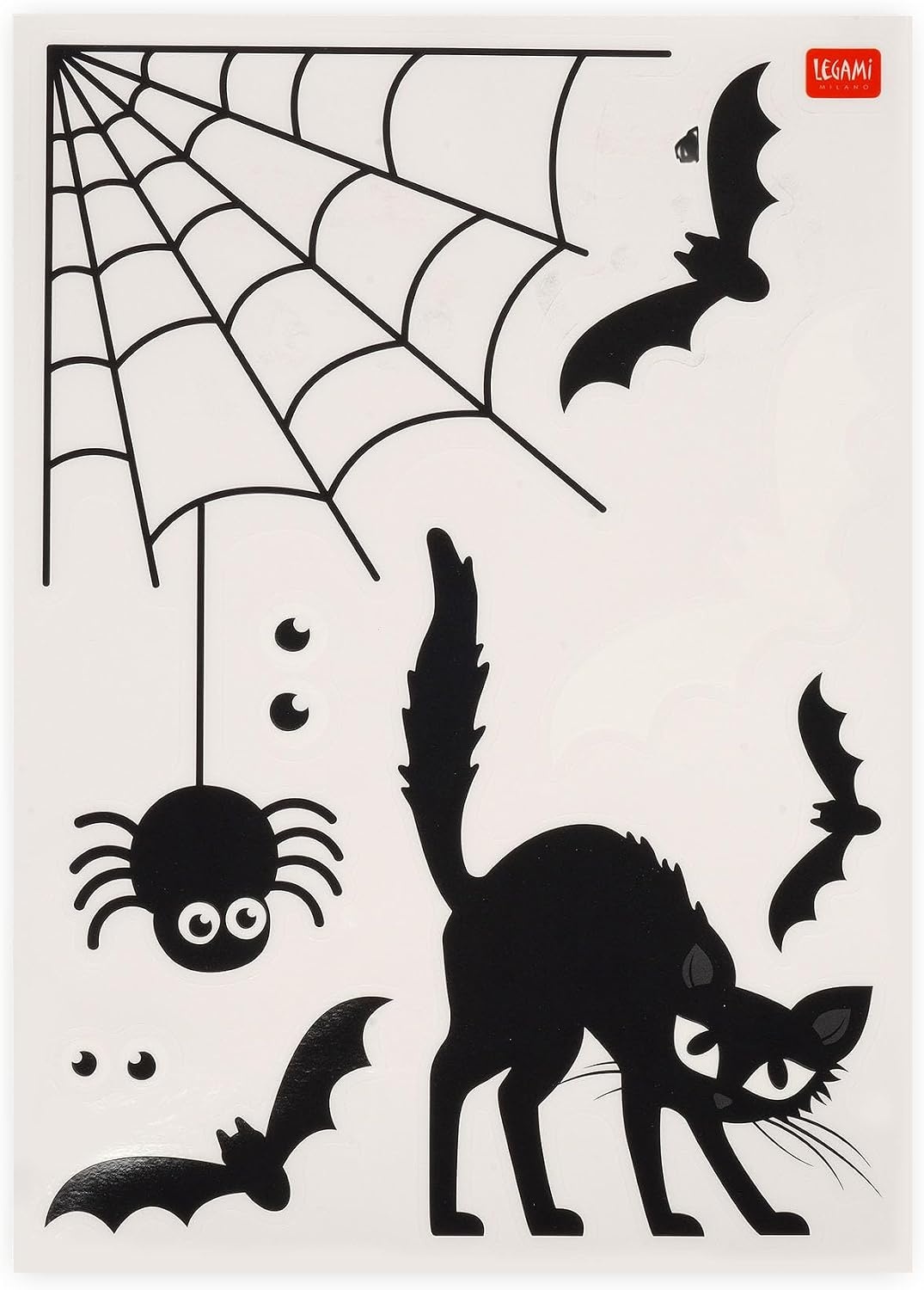 image:imageLegami Set mit 35 HalloweenFensterAufklebern elektrostatischen Stickern Fensterdekorationen HorrorFensterdekorationen wiederverwendbar und wiederverwendbar