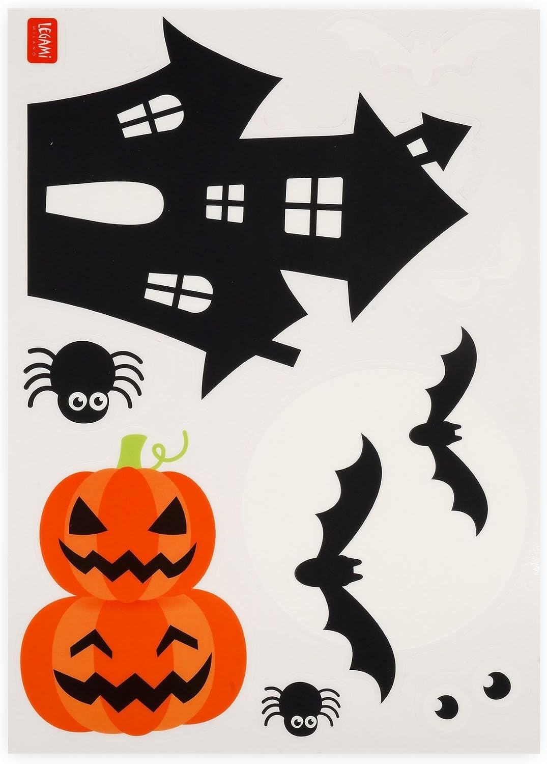 image:imageLegami Set mit 35 HalloweenFensterAufklebern elektrostatischen Stickern Fensterdekorationen HorrorFensterdekorationen wiederverwendbar und wiederverwendbar
