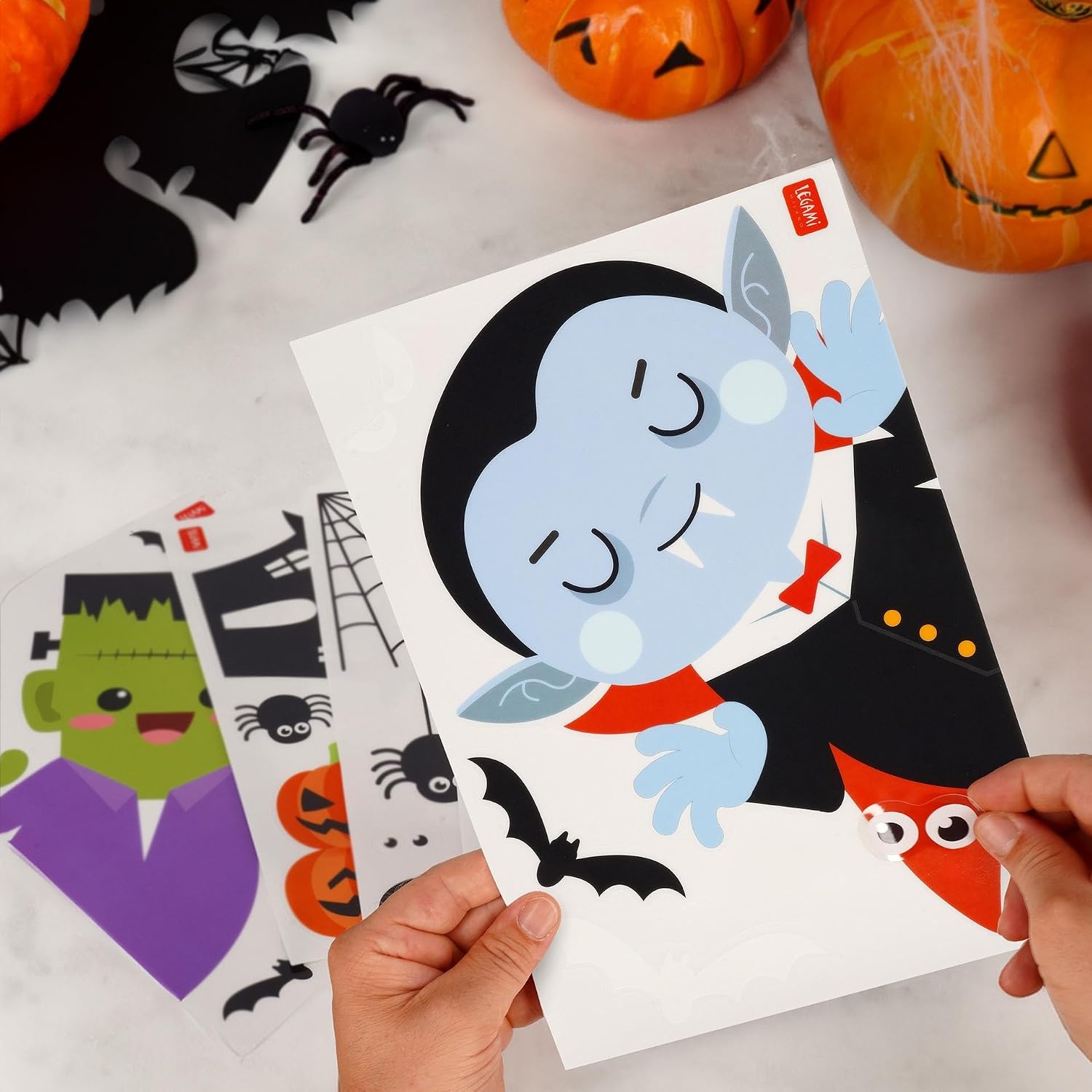 image:imageLegami Set mit 35 HalloweenFensterAufklebern elektrostatischen Stickern Fensterdekorationen HorrorFensterdekorationen wiederverwendbar und wiederverwendbar