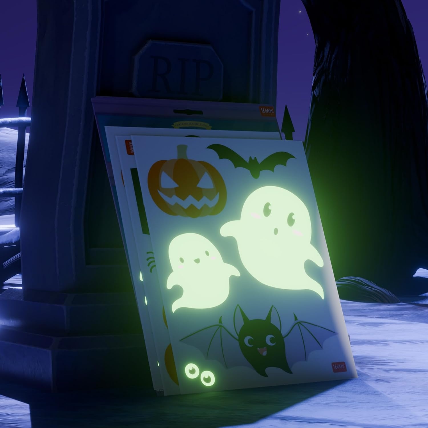 image:imageLegami Set mit 35 HalloweenFensterAufklebern elektrostatischen Stickern Fensterdekorationen HorrorFensterdekorationen wiederverwendbar und wiederverwendbar