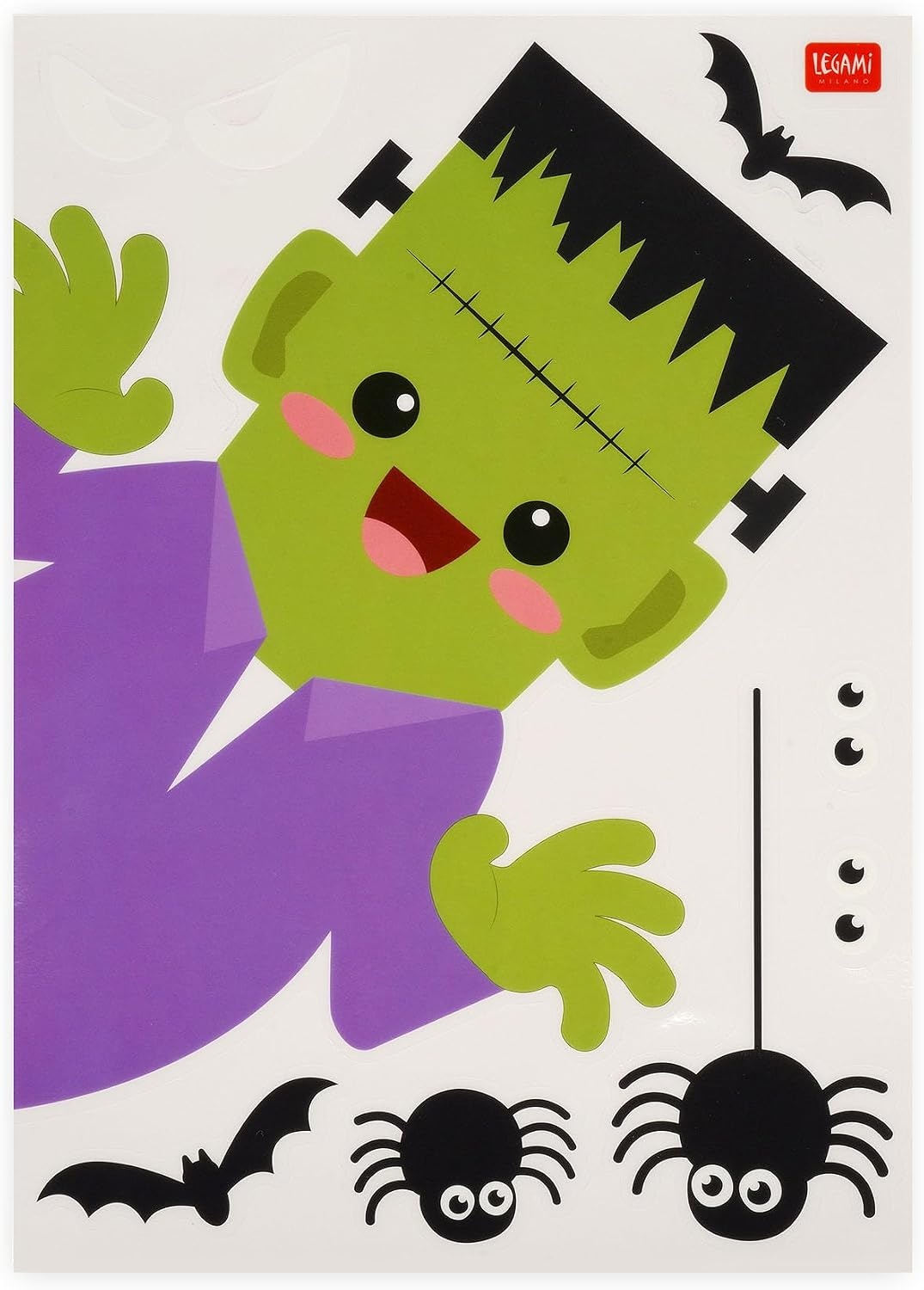 image:imageLegami Set mit 35 HalloweenFensterAufklebern elektrostatischen Stickern Fensterdekorationen HorrorFensterdekorationen wiederverwendbar und wiederverwendbar