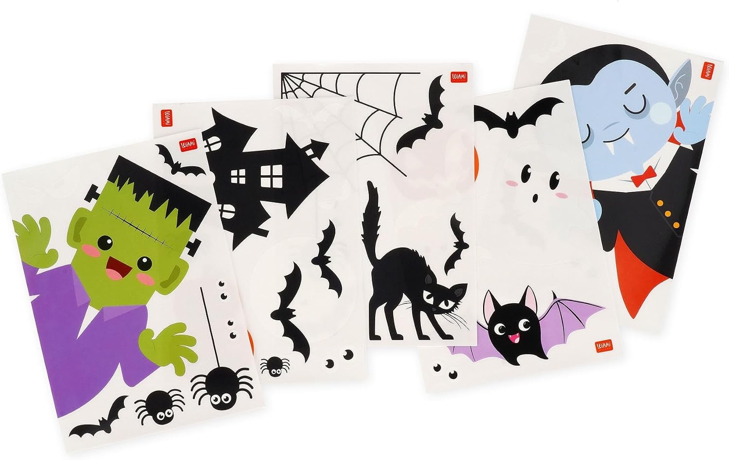 image:imageLegami Set mit 35 HalloweenFensterAufklebern elektrostatischen Stickern Fensterdekorationen HorrorFensterdekorationen wiederverwendbar und wiederverwendbar