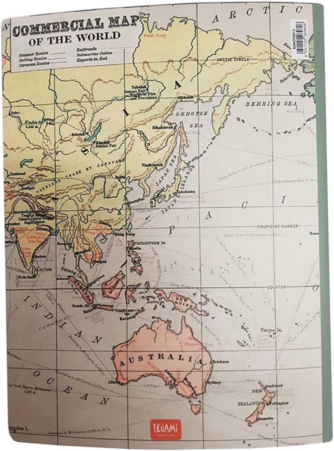 image:imageLegami Blatt B5 Notizbuch liniert mehrfarbig Travel 185 x 248 cmTravel