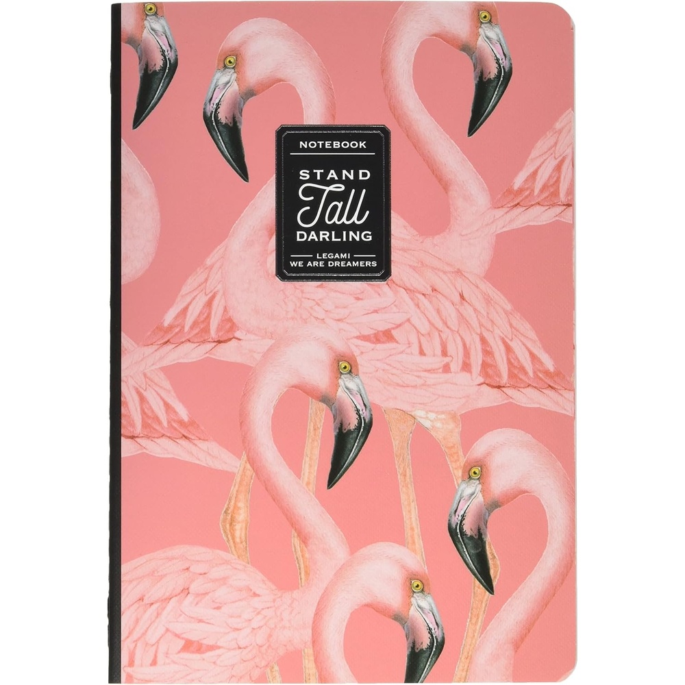 image:imageLegami  Heft mit weiem Blatt Format A5 Medium 142 x 21 cm weies Papier 80 Seiten SingerPunktBindungMehrfarbig Flamingo
