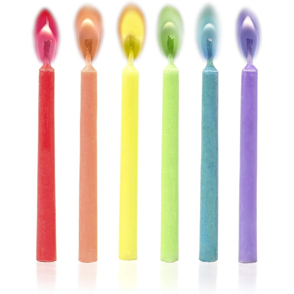 image:imageLegami  Kerzen mit farbiger Flamme aus Wachs  05 cm H 6 cm inkl Kunststoffhalter leuchten in der gleichen Farbe wie das Wachs aus dem sie gemacht sind 12 Kerzen in 6 FarbenMehrfarbig