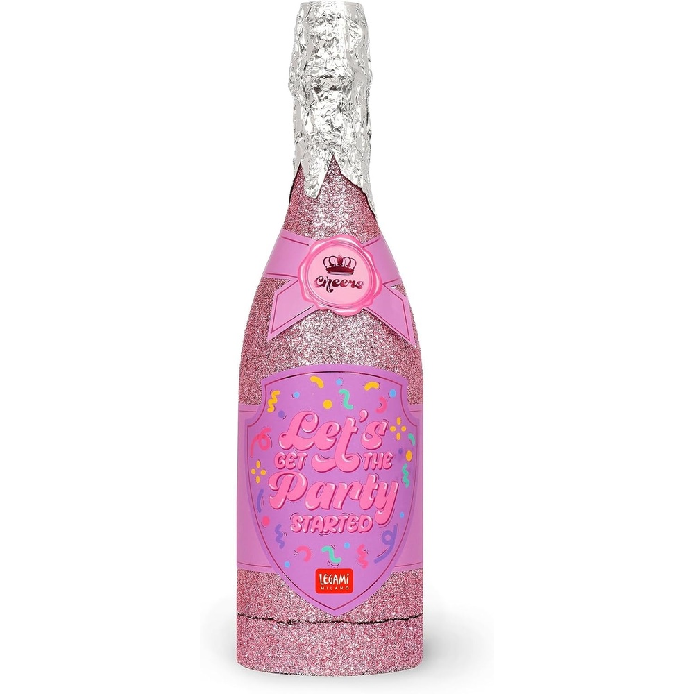 image:imageLegami  Maxi Bottle Party Popper Flasche Konfetti Farbe Rosa Produkt mit Unterdruckinhalt mehrfarbiges PapierKonfetti