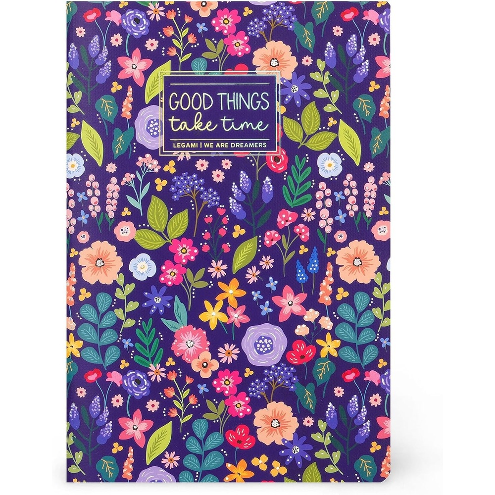 image:imageLegami Notizbuch liniert 7 mm Motiv Flowers Format B5 gro aus FSCzertifiziertem Papier 100 Seiten SingerPunktBindung 185 x 248 cm