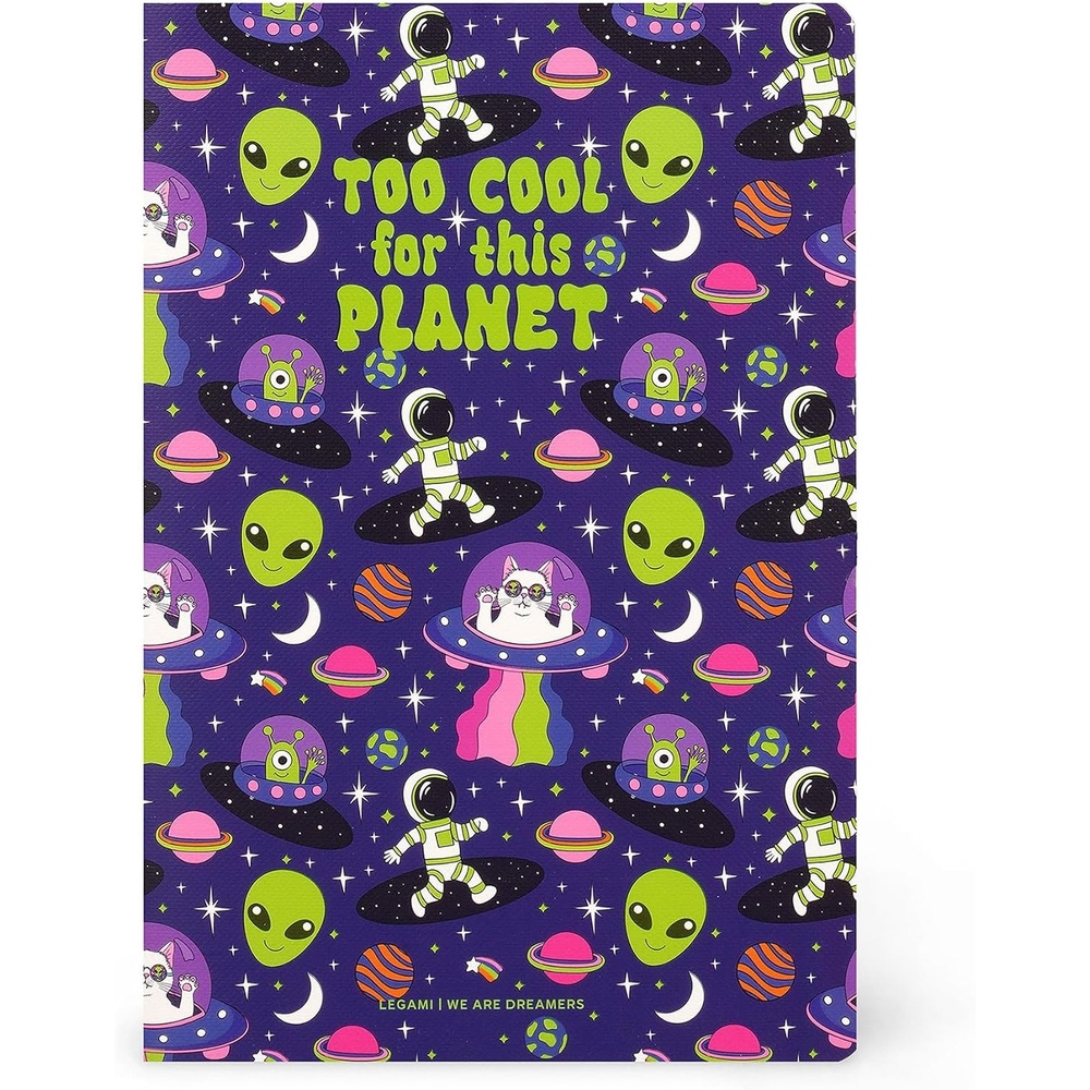 image:imageLegami Notizbuch liniert 7 mm Motiv Space Format B5 gro aus FSCzertifiziertem Papier 100 Seiten SingerPunktbindung 185 x 248 cm