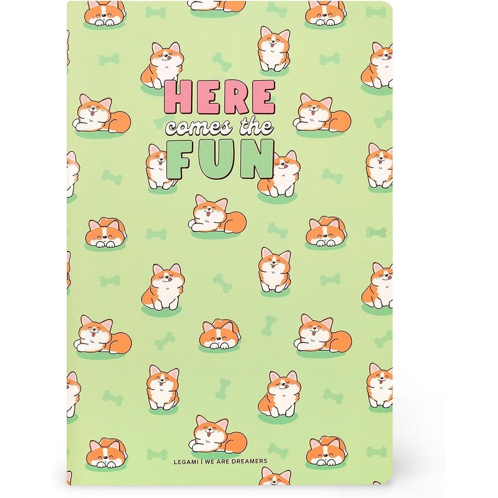 image:imageLegami Notizbuch liniert 7 mm Thema Corgi Format B5 gro aus FSCzertifiziertem Papier 100 Seiten SingerPunktbindung 185 x 248 cm