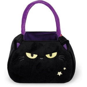 Legami – Halloween-Tasche für Süßigkeiten oder Streiche, Bonbontüte, Candy Bag, aus weichem, faltbarem Stoff, mit Henkel, 20 x 35 x 3 cm(BLACK KITTY)