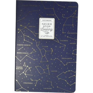 Legami – Heft mit weißem Blatt, Format A5, Medium, 14,2 x 21 cm, weißes Papier, 80 Seiten, Singer-Punkt-Bindung(Mehrfarbig (Stars))