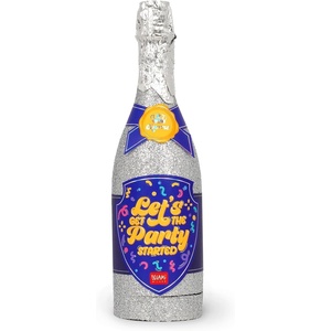 Legami – Maxi Bottle Party Popper, Flasche Konfetti, Farbe Silber, Produkt mit Unterdruckinhalt, mehrfarbiges Papier-Konfetti