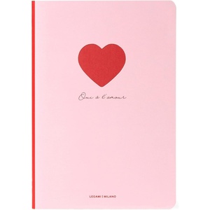 Legami Blatt B5 Notizbuch, liniert, mehrfarbig (Travel), 18,5 x 24,8 cm(Heart)